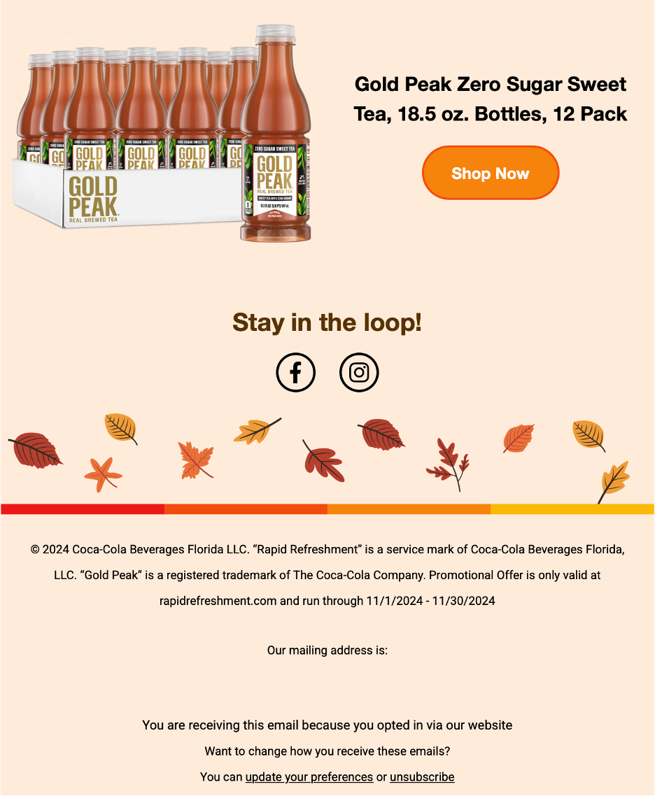 Gold Peak November promotional email