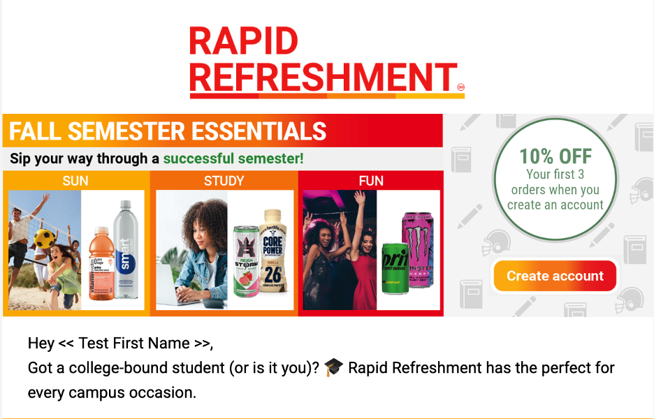 Fall semester promotional email